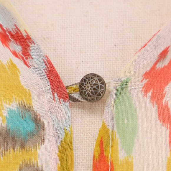 ANTHROPOLOGIE Maureen Babydoll Tiered Tunic Blouse Boho Colorful Size M - Picture 8 of 10